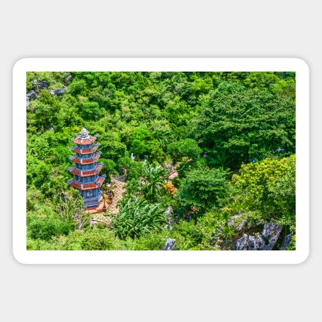 Xi Loi Pagoda, Da Nang, Vietnam. Sticker by bulljup